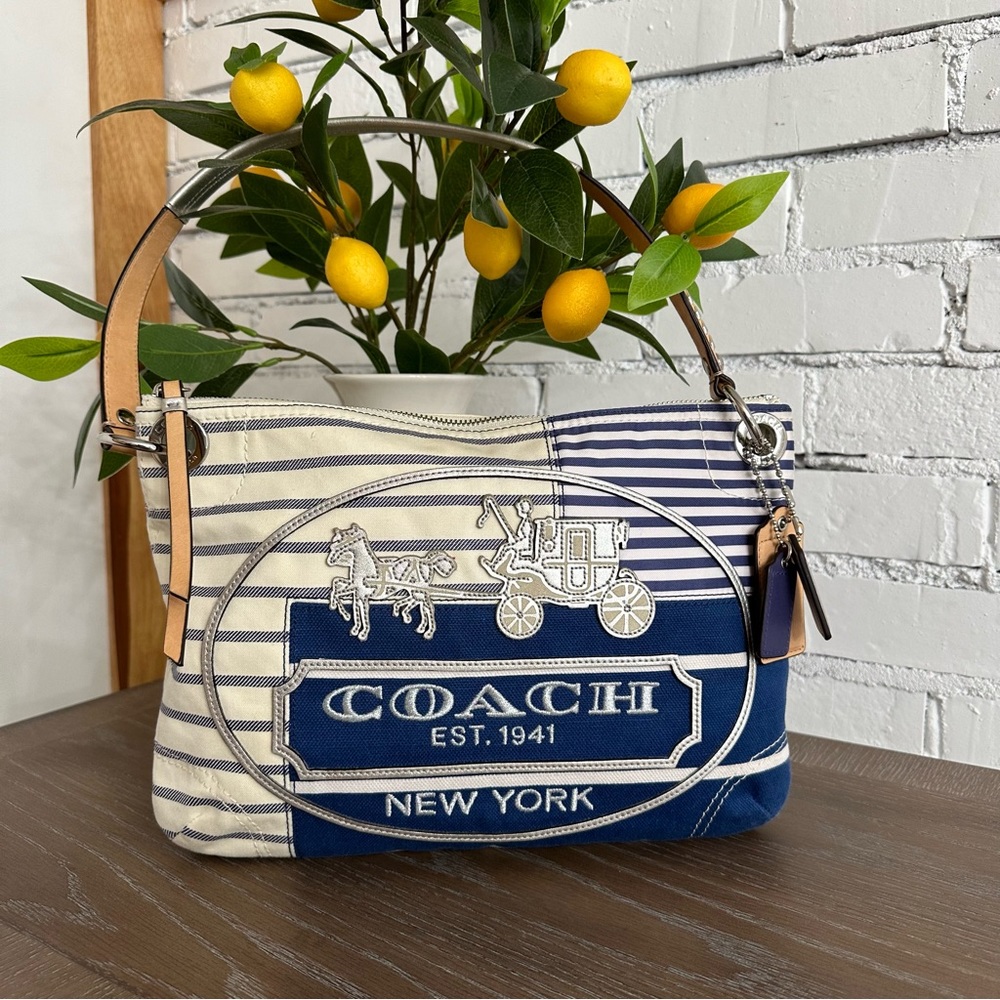 Coach Poppy Patchwork Print Canvas with Vachetta Leather Trim